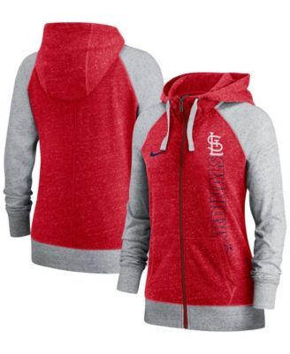 St Louis Cardinals Womens Red Slub Half Zip Hooded Sweatshirt