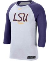 Men's Nike Purple LSU Tigers Baseball Logo Stack Legend Performance T-Shirt