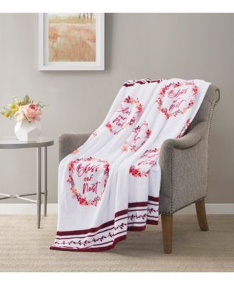 Plush Bless Our Nest Throw, 50" x 60", Created For Macy's
