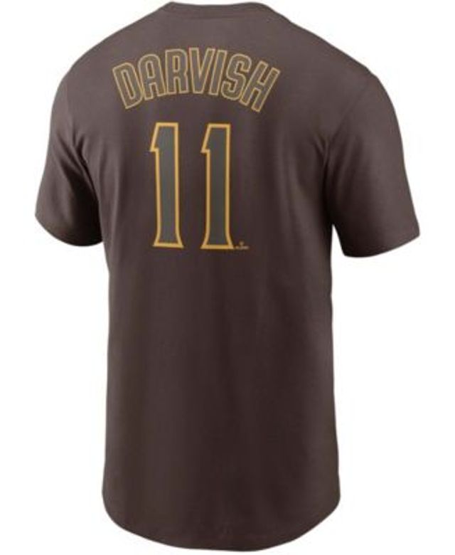 Men's Nike Manny Machado Brown/Gold San Diego Padres Name & Number T-Shirt