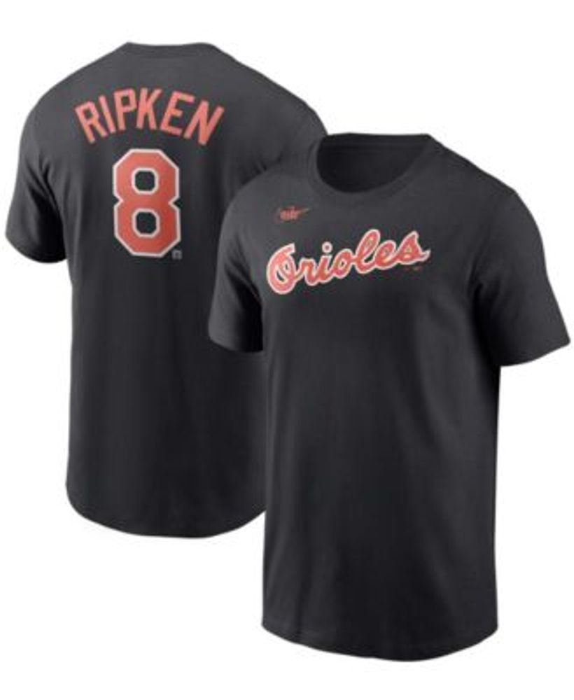 Men's Nike Cal Ripken Jr. Black Baltimore Orioles Cooperstown Collection  Name & Number T-Shirt