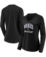 Women's Fanatics Branded Black Colorado Rockies Core Team Lockup