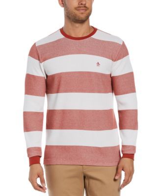 Men's Stripe Waffle-Knit Long-Sleeve T-Shirt