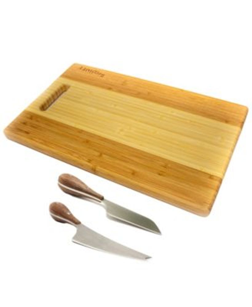 3-Piece 2-Tone Bamboo Cutting Board Set