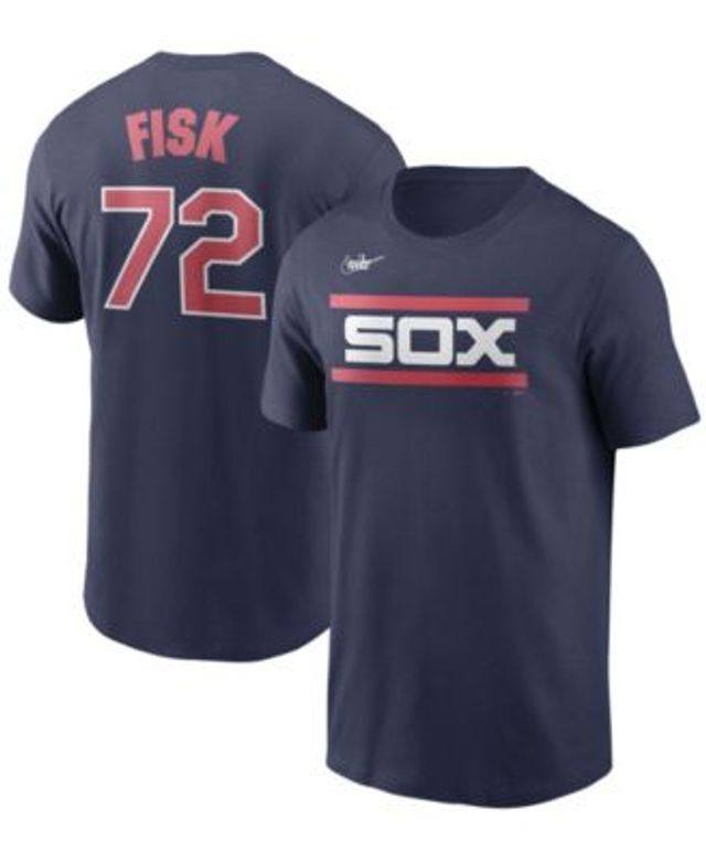 Men's Chicago White Sox Carlton Fisk Mitchell & Ness White Cooperstown Mesh  Batting Practice Jersey