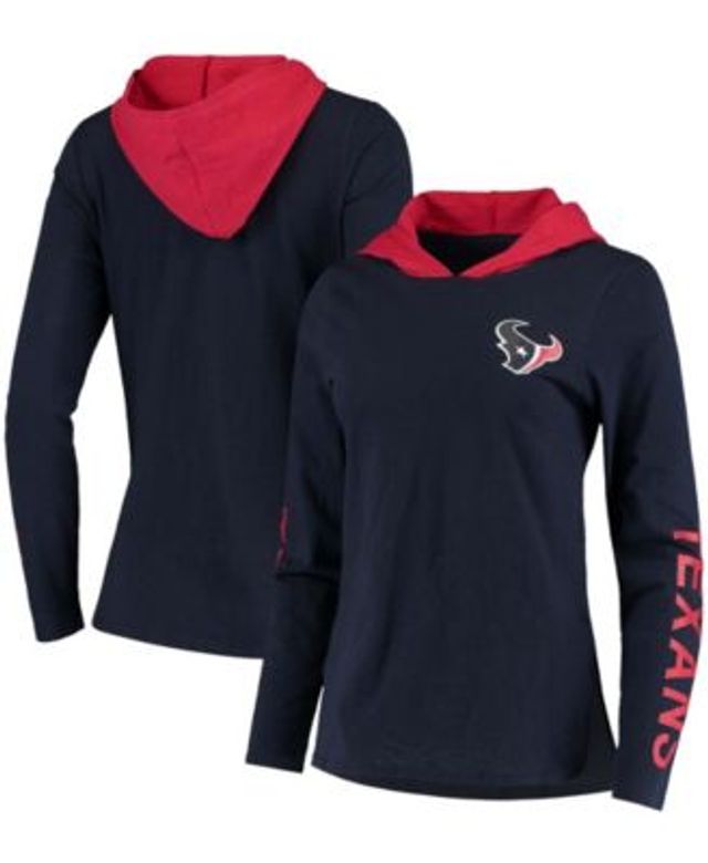 Houston Texans Junk Food Women's Sideline Stripe Pullover Hoodie -  Navy/White