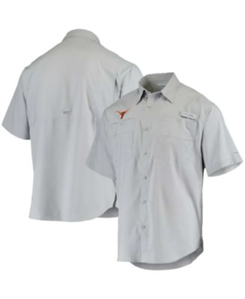 Men's Columbia Gray Texas Longhorns Super Slack Tide Button-Up Shirt