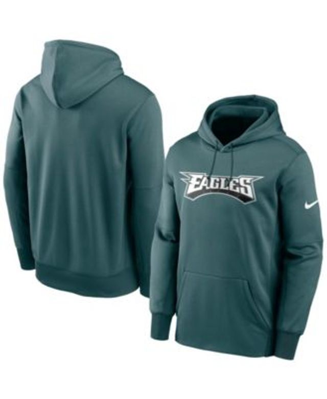 Philadelphia Eagles Nike Wordmark Therma Performance Pullover Hoodie - Black