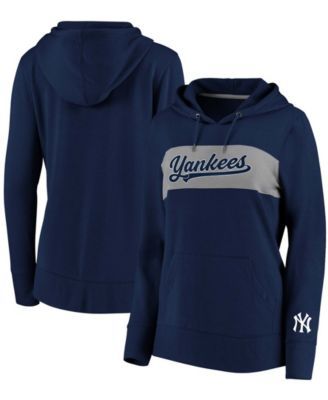 New York Yankees Stitches Youth Allover Print Pullover Hoodie - Navy