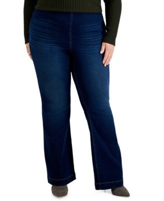 Plus Pull-On Flare-Leg Jeans, Created for Macy's