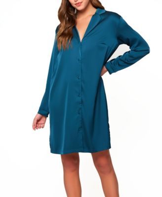 Women's Lucile Satin and Lace Sleep Shirt