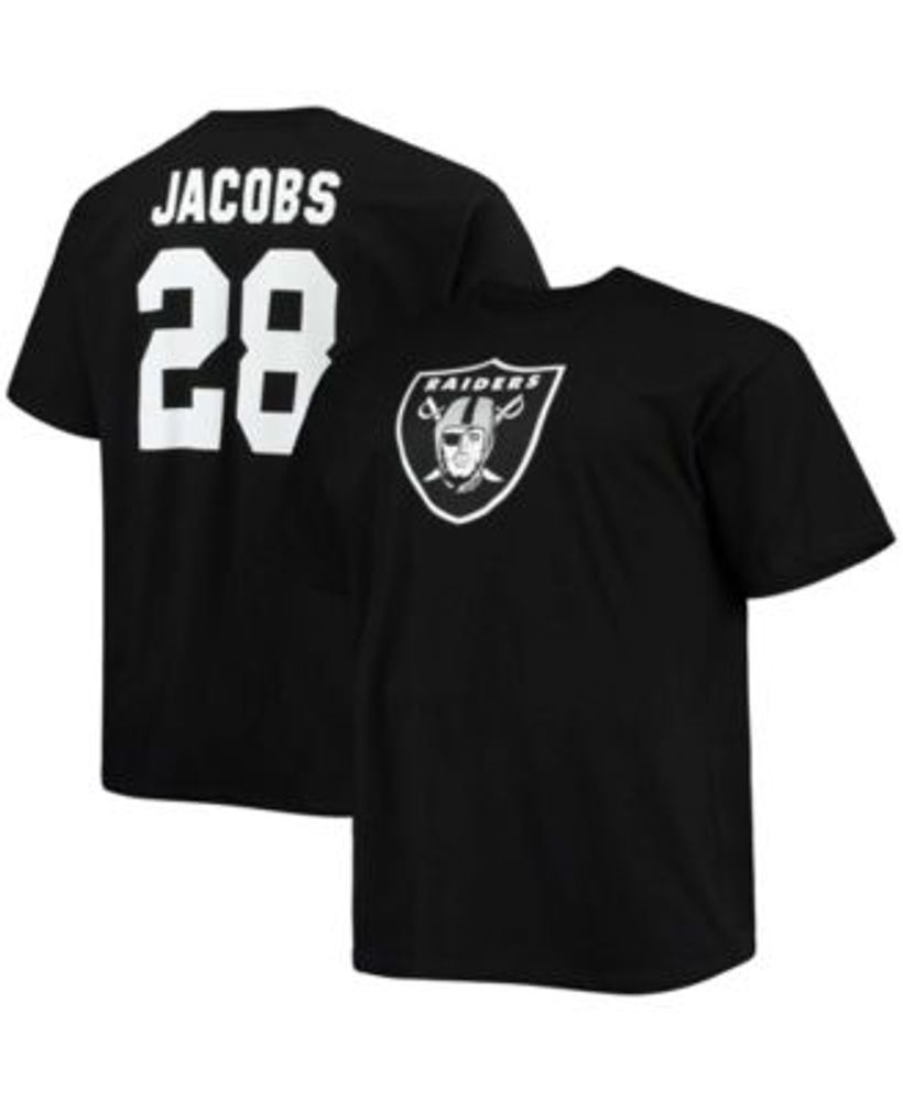 Fanatics Men's Big and Tall Josh Jacobs Black Las Vegas Raiders Player Name  Number T-shirt