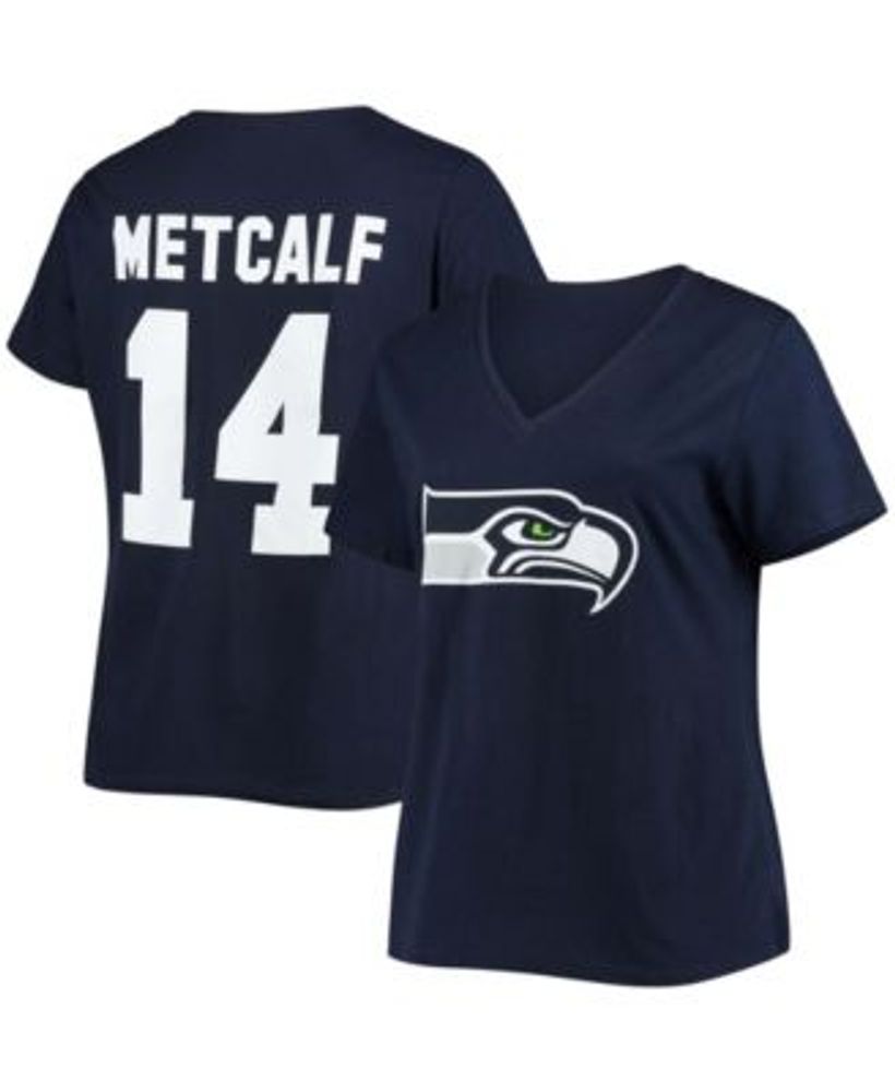 Fanatics Women's Plus DK Metcalf College Navy Seattle Seahawks Name Number  V-Neck T-shirt