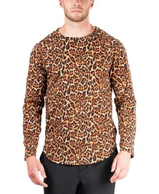 Men's Kaede Leopard-Print Raglan Shirt