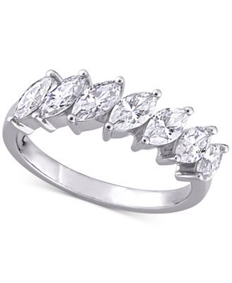 Lab-Created Moissanite Marquise Statement Ring (1-3/4 ct. t.w.) 10k White Gold