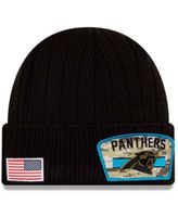 New Era Men's Black Carolina Panthers 2021 Salute To Service Cuffed Knit  Hat