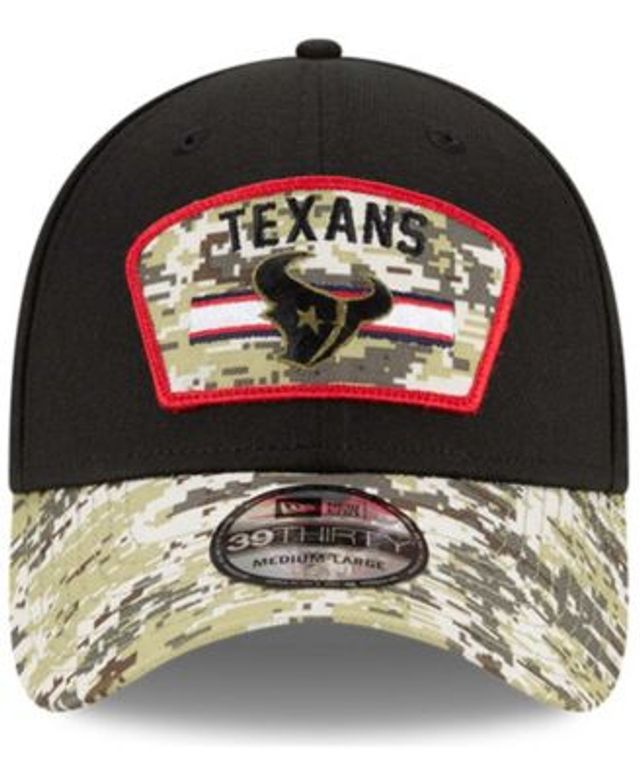 Men's New Era Black/Camo Houston Texans 2021 Salute To Service 39THIRTY  Flex Hat