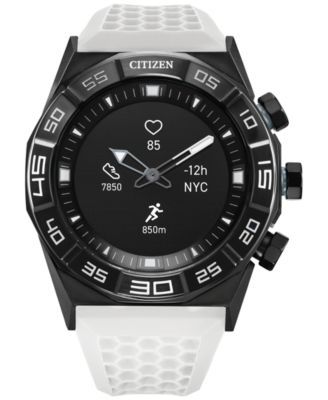 Men's CZ Smart Hybrid HR White Strap Smart Watch 44mm