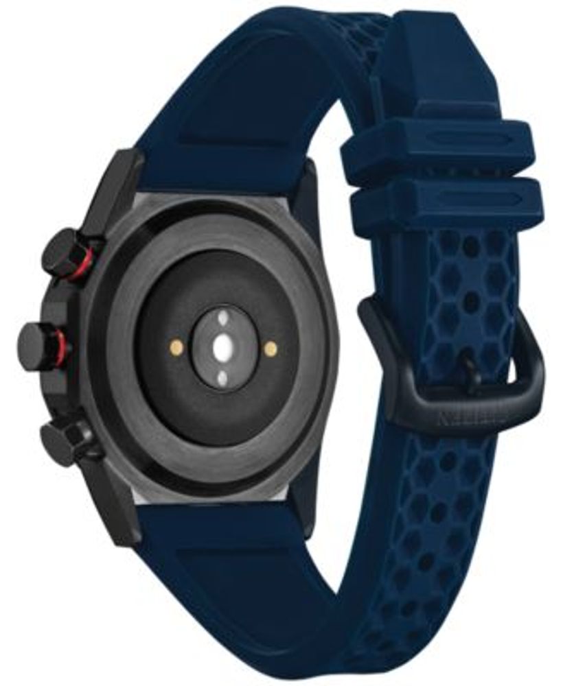 Men's CZ Smart Hybrid HR Blue Strap Smart Watch 44mm