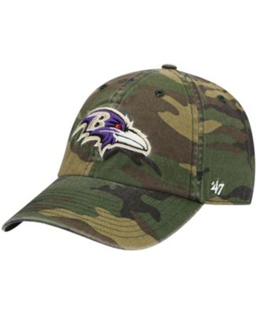 47 Brand Men's Camo Baltimore Ravens Woodland Clean Up Adjustable Hat