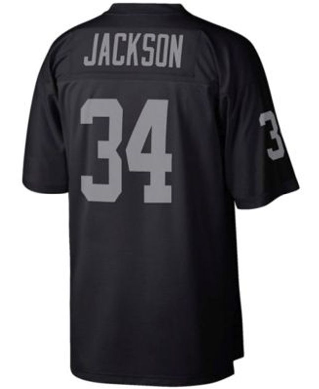 Men's Mitchell & Ness Bo Jackson Black/Silver Las Vegas Raiders Retired Player Graphic Tank Top