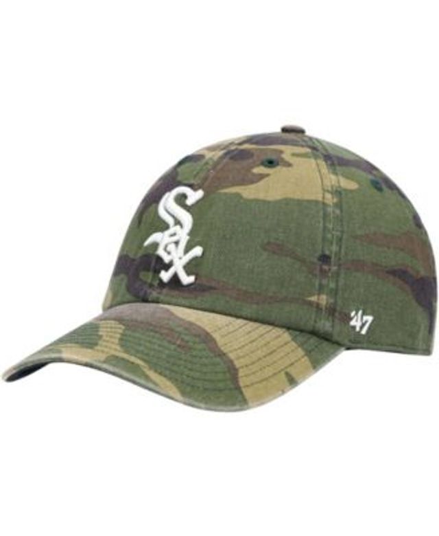 Men's '47 White Chicago White Sox 1976 Logo Cooperstown Collection Clean Up  Adjustable Hat