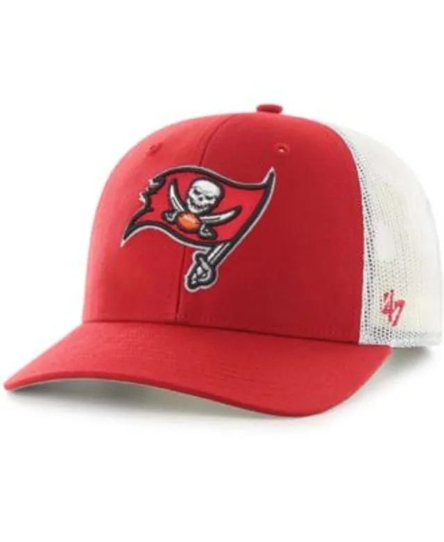 47 Brand Men's '47 Red and White Tampa Bay Buccaneers Morgantown Trucker  Clean Up Snapback Hat