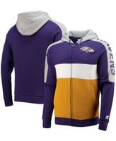 BALTIMORE RAVENS TAKE THE FIELD TRI-COLOR BLOCK HOODED FLEECE PULLOVER