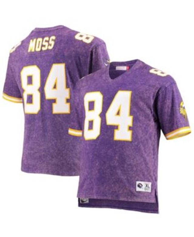 Men's Mitchell & Ness Randy Moss Purple/Gold Minnesota Vikings Big & Tall  Split Legacy Retired Player Replica Jersey