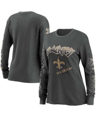 Women's Gray New Orleans Saints Long Sleeve Thermal T-shirt