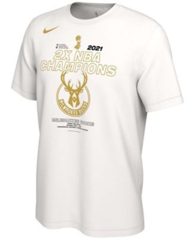 Men's Milwaukee Bucks Nike White 2021 NBA Finals Champions Locker Room  T-Shirt