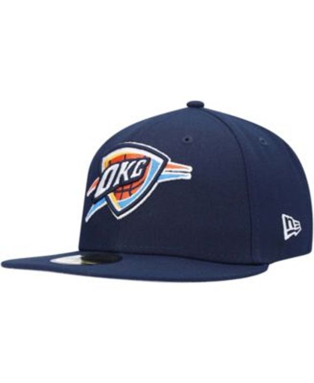 Men's New Era White/Blue Oklahoma City Thunder Back Half 59FIFTY Fitted Hat