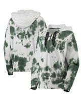 DKNY Women's White and Green Bay Packers Dakota Oversized Tie-Dye