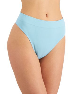 Women's Seamless Ribbed Hi-Cut Thong, Created for Macy's