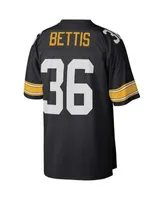 Men's Mitchell & Ness Troy Polamalu Black/Gold Pittsburgh Steelers Big Tall Split Legacy Retired Player Replica Jersey