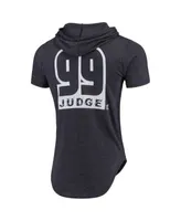 Aaron Judge New York Yankees Majestic Threads Softhand Short Sleeve Player Hoodie T-Shirt - Navy Size: Small