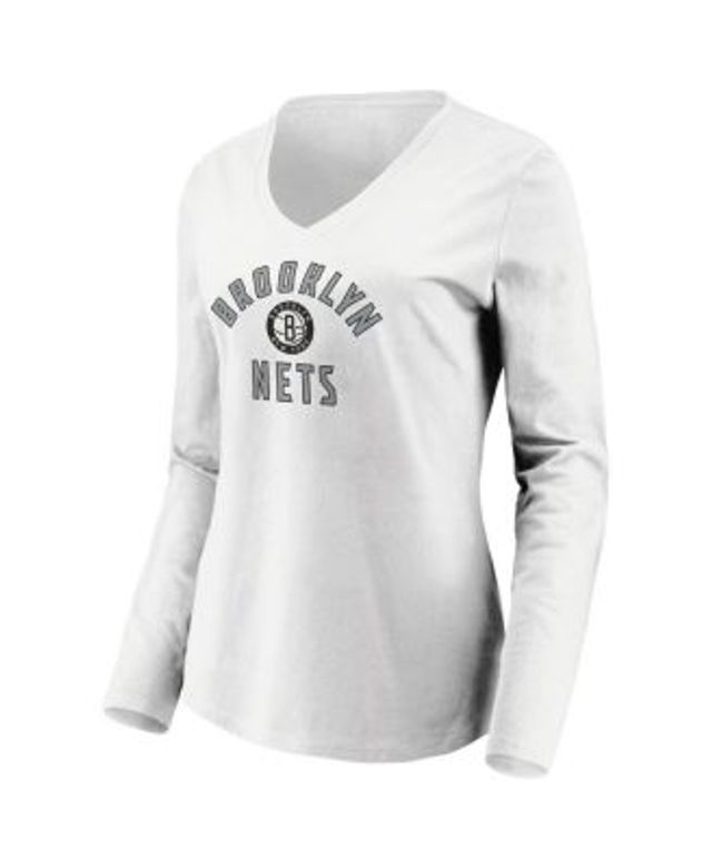 Women's Brooklyn Nets Touch White/Black Around the Horn Rhinestone