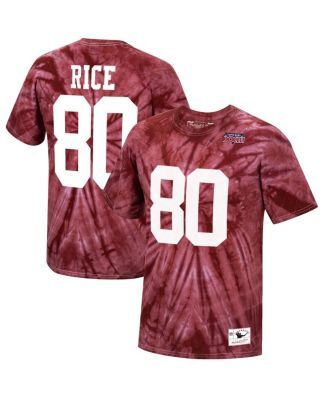 Men's Mitchell & Ness Jerry Rice Black San Francisco 49ers Retired Player  Name & Number Mesh Crew Neck Top