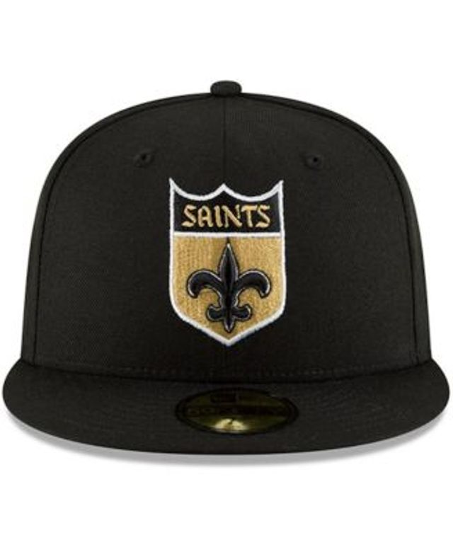 Men's New Era Black Orleans Saints Omaha Throwback Low Profile 59FIFTY Fitted Hat