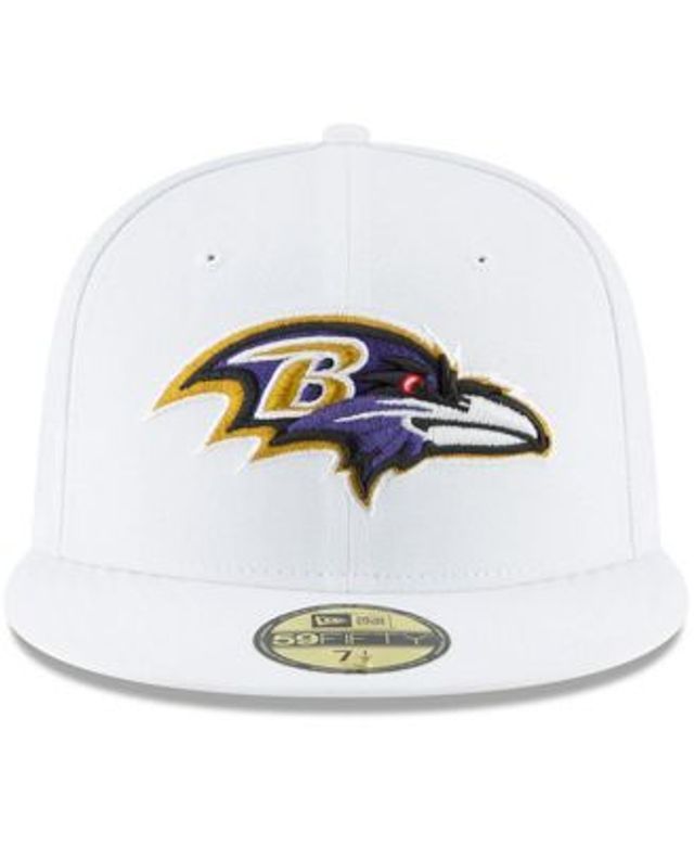 New Era Men's White Baltimore Ravens Omaha Low Profile 59FIFTY Fitted Hat