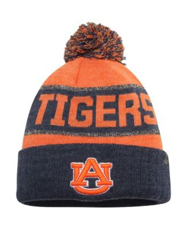 Auburn Tigers New Era Banner Cuffed Knit Beanie Hat with Pom - Navy Orange