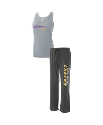 Women's Concepts Sport Black/Purple Los Angeles Lakers Tank Top & Pants Sleep Set Size: Extra Large