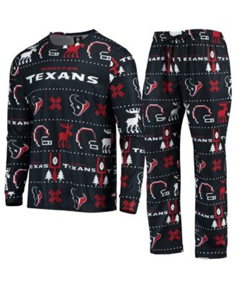 Men's Red Atlanta Falcons Holiday Wordmark Ugly Pajama Set