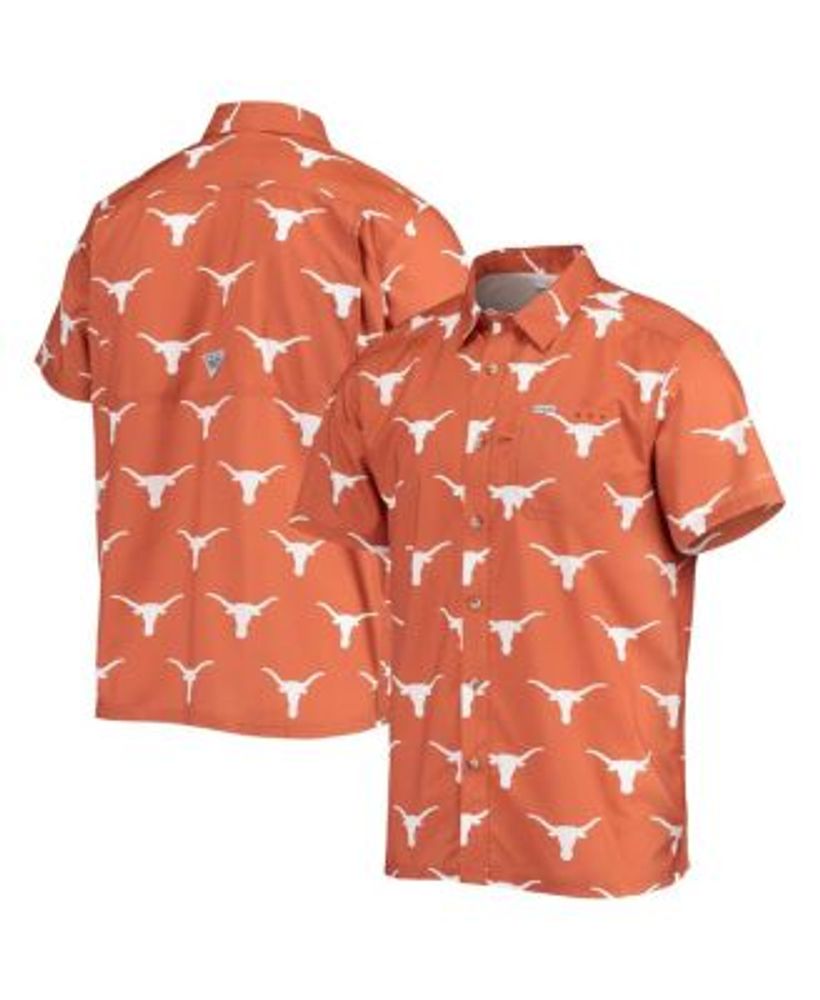 Men's Columbia Gray Texas Longhorns Super Slack Tide Button-Up Shirt