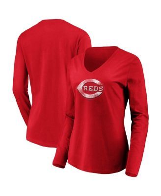 Cincinnati Reds Womens Red Curvy Short Sleeve T-Shirt