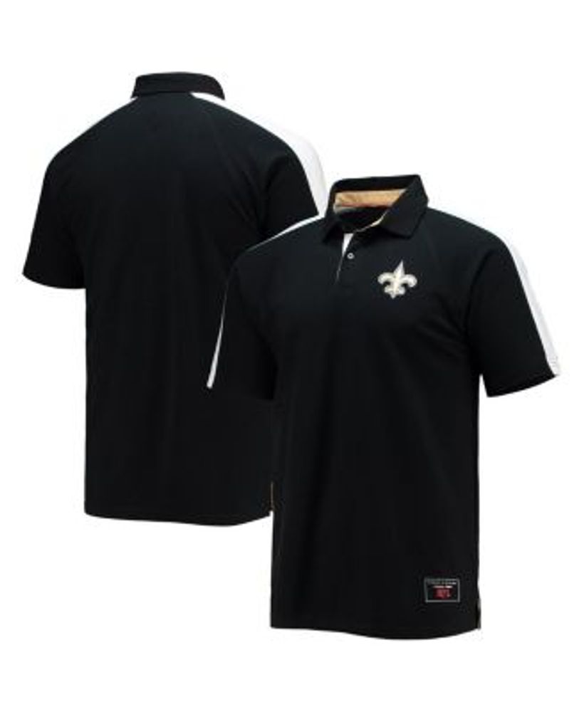 Tommy Hilfiger Men's Black, White New Orleans Saints Varsity Stripe Rugby  Long Sleeve Polo Shirt