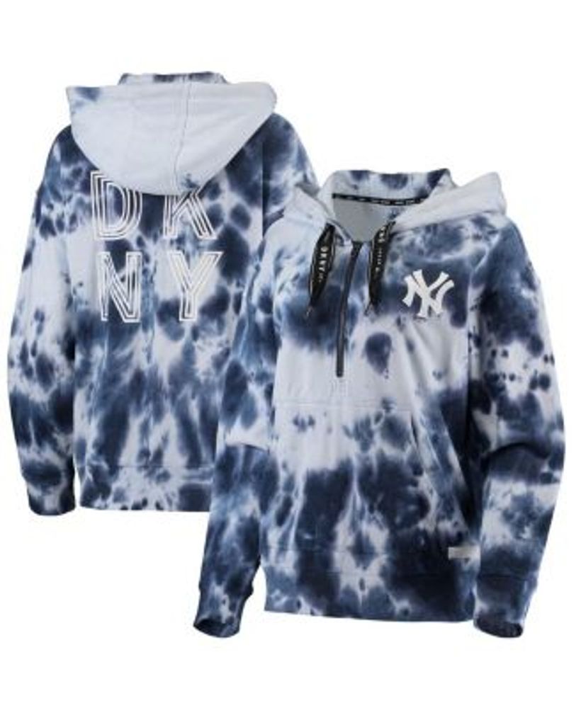 DKNY Sport White And Navy Houston Astros Dakota Tie-dye Half-zip