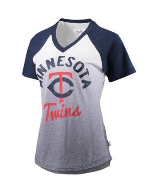 Touch Women's Navy, White New York Yankees Shortstop Ombre Raglan V-Neck T-Shirt - Navy, White