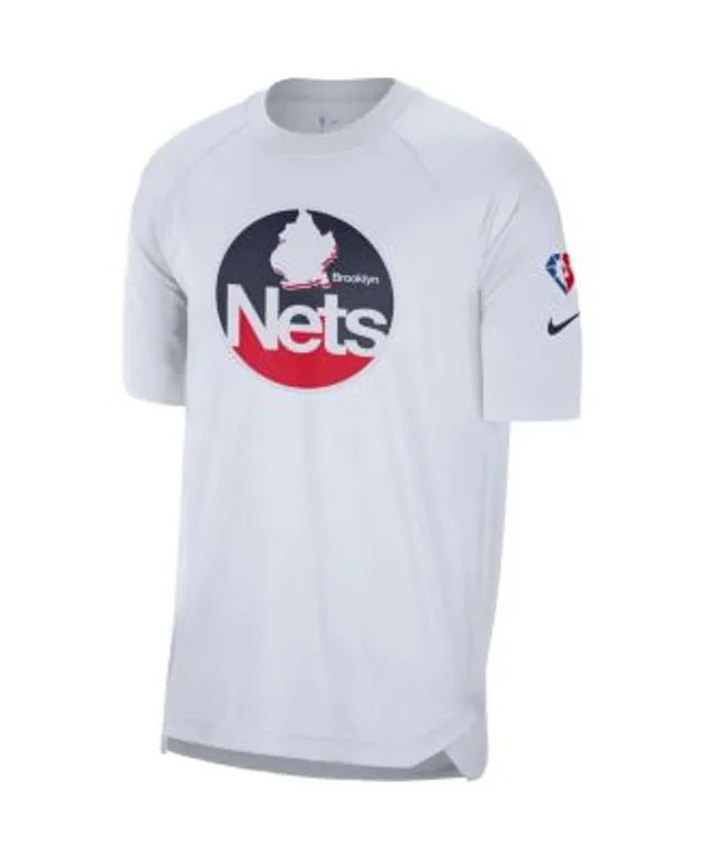 Men's Nike White Brooklyn Nets Hardwood Classics Pregame Warmup Shooting Performance T-Shirt Size: Small
