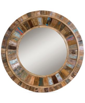 Jeremiah Round Wood Mirror